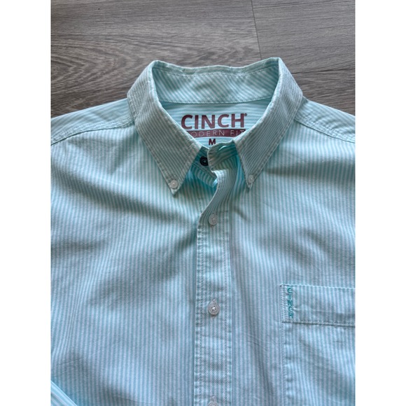 Cinch Modern Fit Striped Button Down Shirt Mens Medium Long Sleeve Casual - Picture 1 of 11